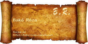 Bakó Róza névjegykártya