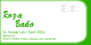 roza bako business card