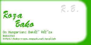 roza bako business card